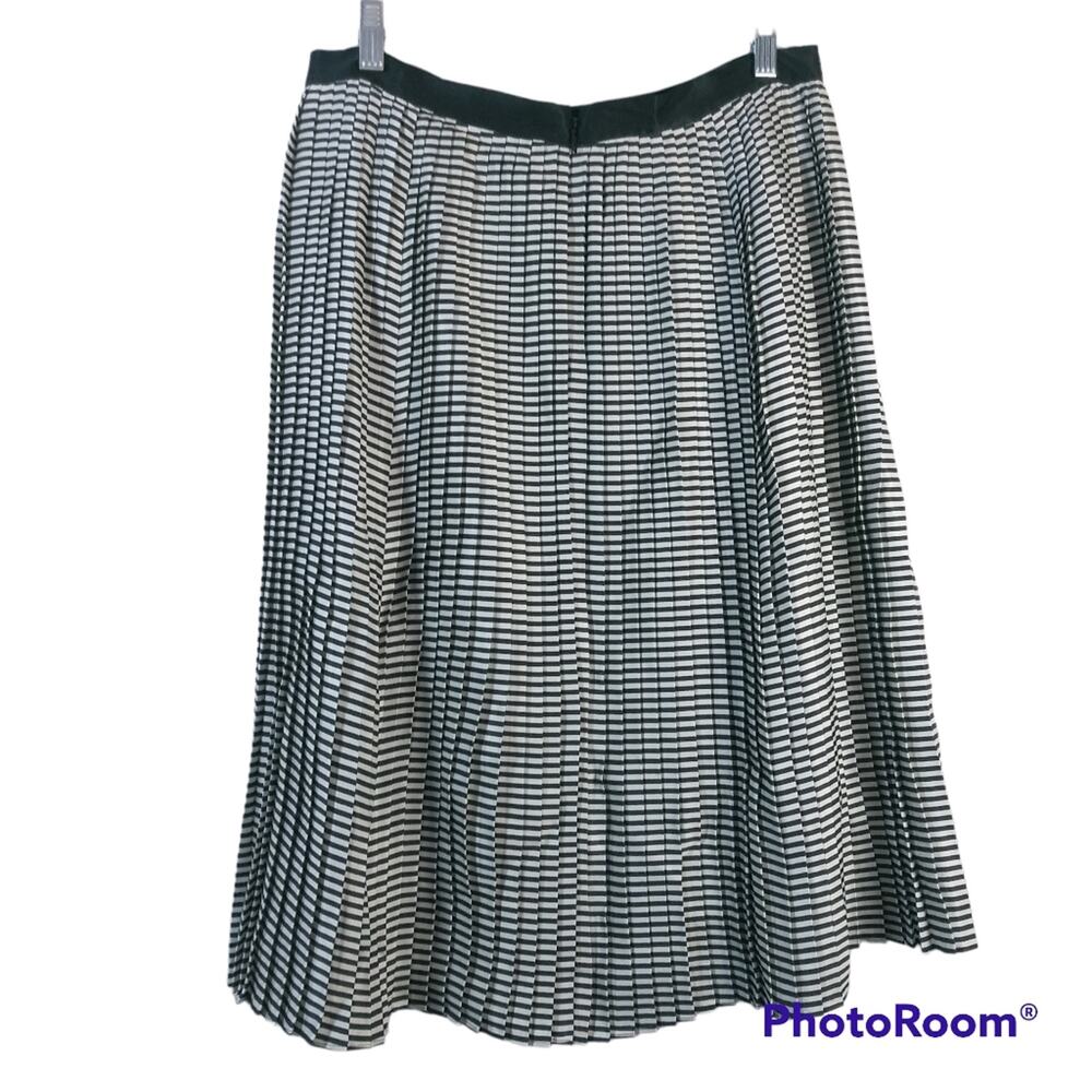 Canvas By Lands End Black White Stripe Pleated Sk… - image 2